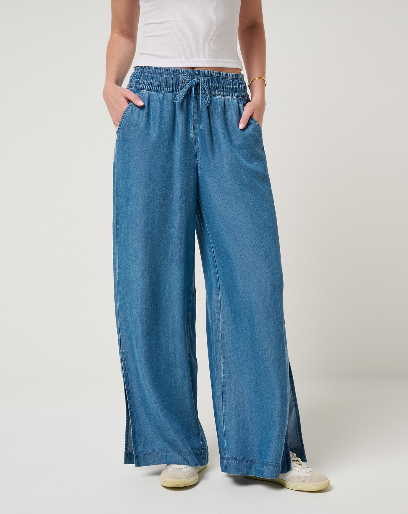 パンツ 60's Blue&Black Chambray Wool Slacks Pants in chambray - Blue | Benetton