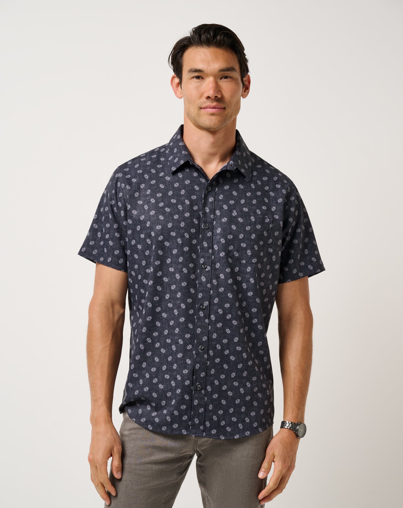Techwoven Grey Wind Button-Up ∣ TravisMathew