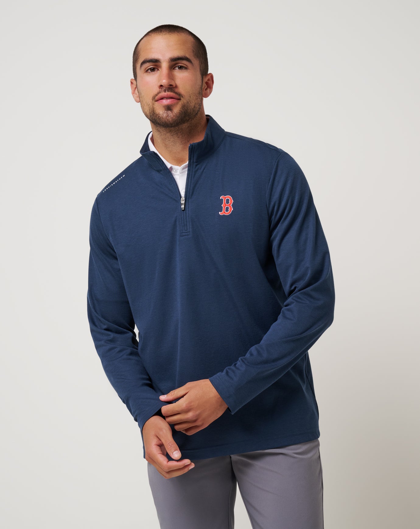 WILLIS＆ M444 Boston Red Sox Time To Tailgate Quarter Zip ∣ TravisMathew