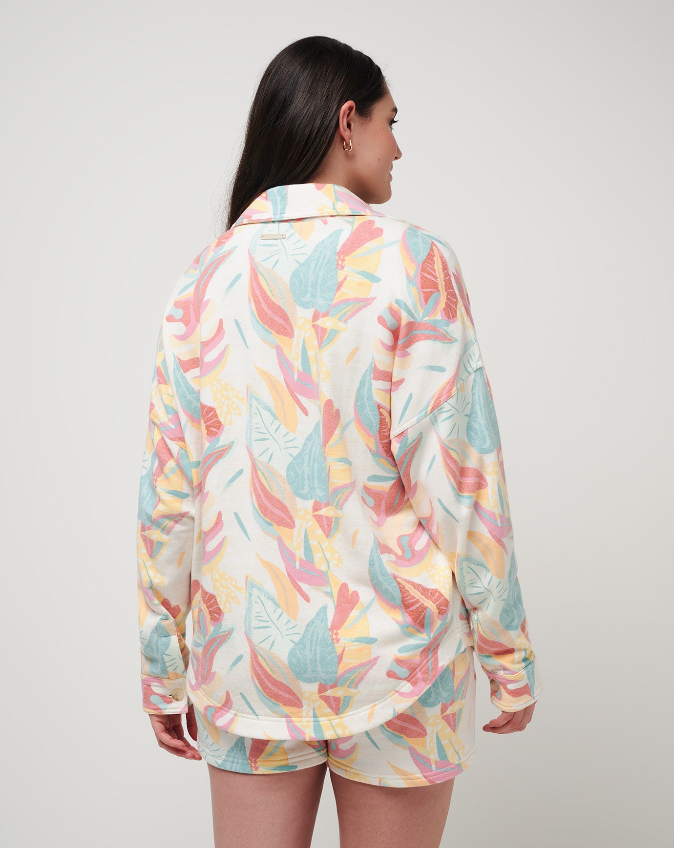 Vacay And Rose Cloud Fleece Shacket