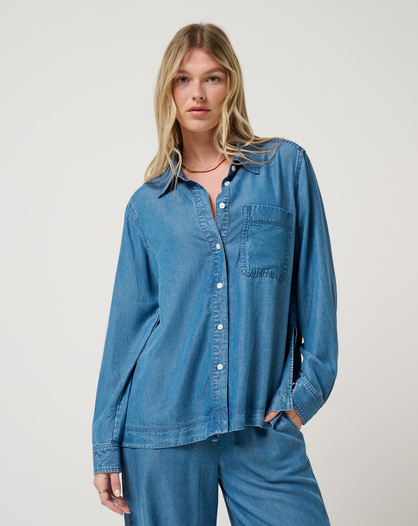 Chambray Button Down Long Sleeve image 1