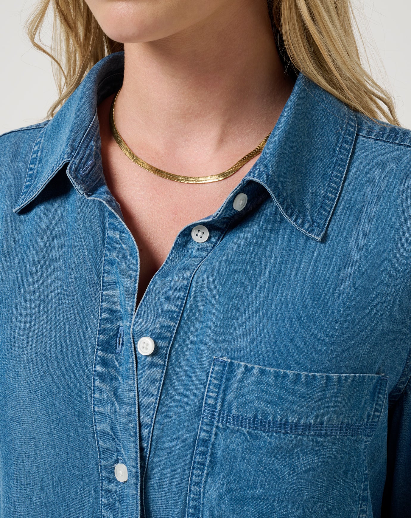 Chambray Button Down Long Sleeve image 3