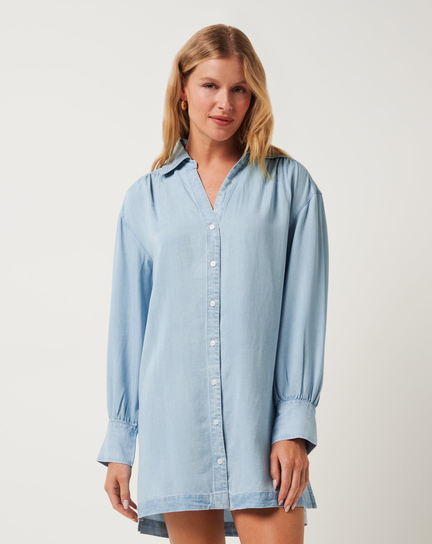 Chambray Shirt Dress image 3