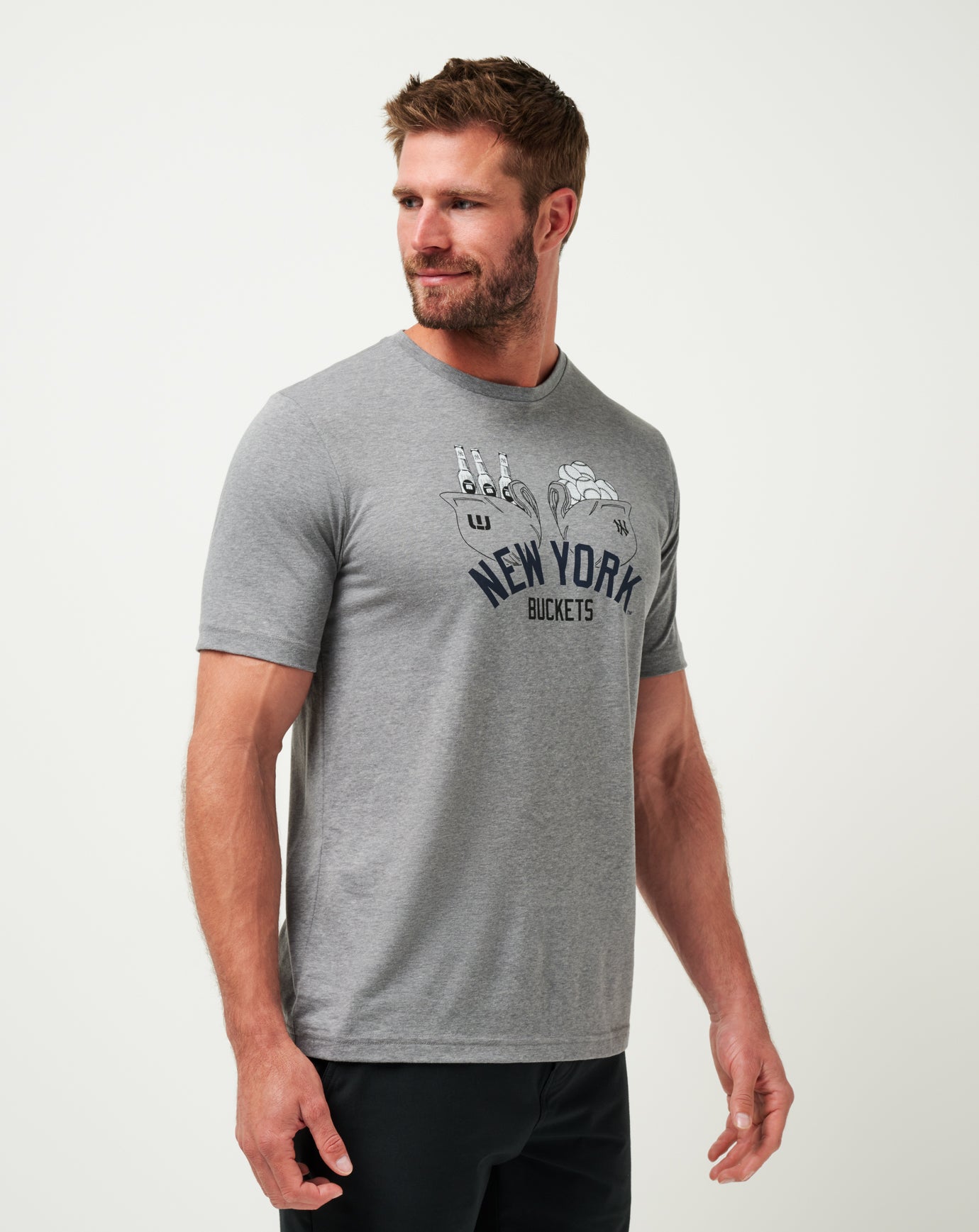 Travis Japan ANEVER Tシャツ CORN POPPY グレー New York Yankees Strike One Tee ∣ TravisMathew