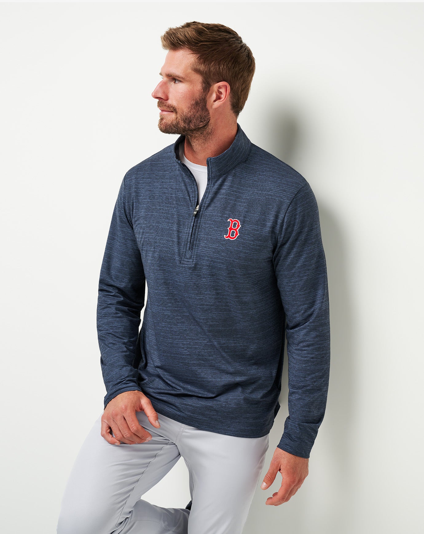 Boston Red Sox The Heater Quarter Zip ∣ TravisMathew