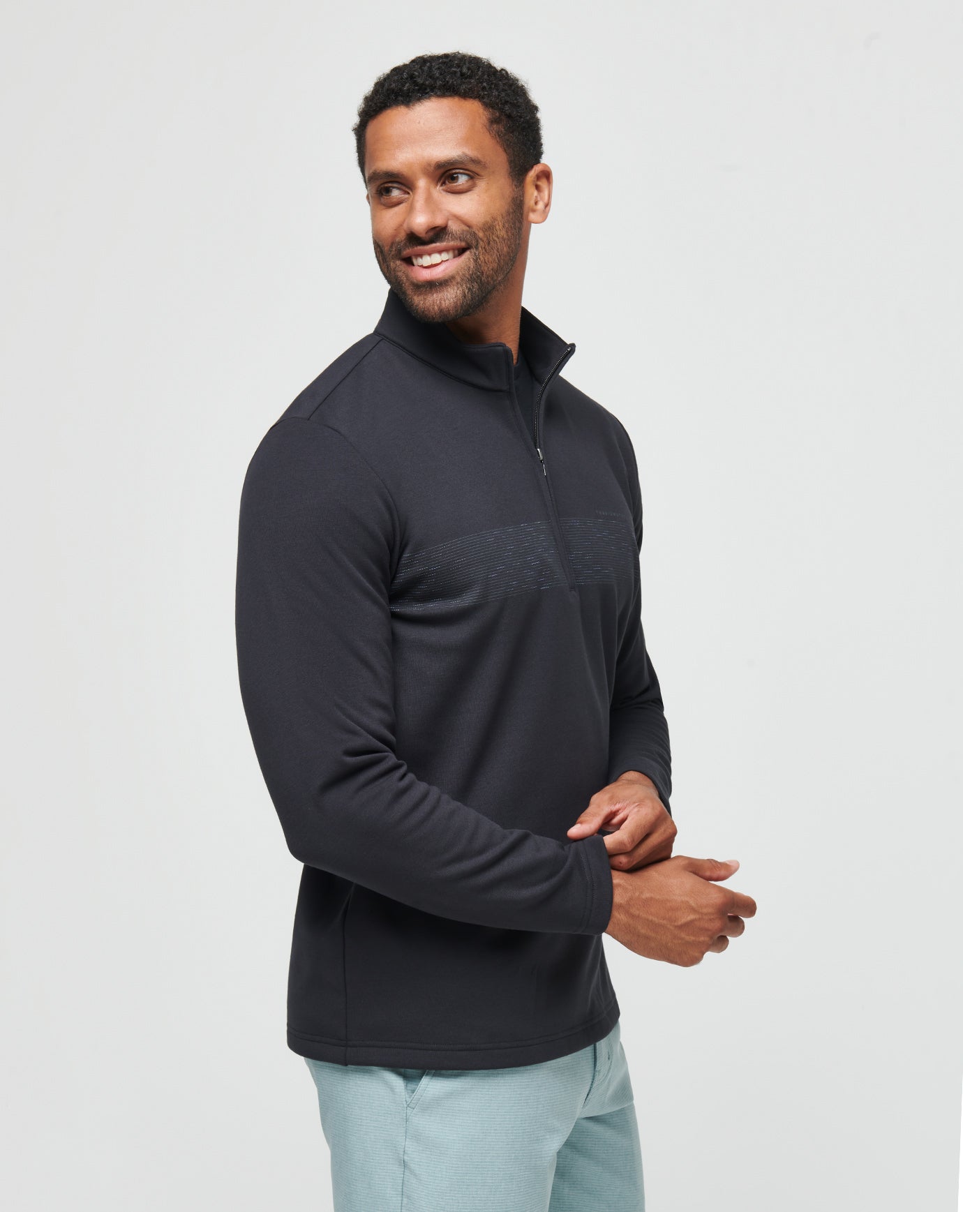 Upgraded Fleece Chest Stripe Quarter Zip ∣ TravisMathew