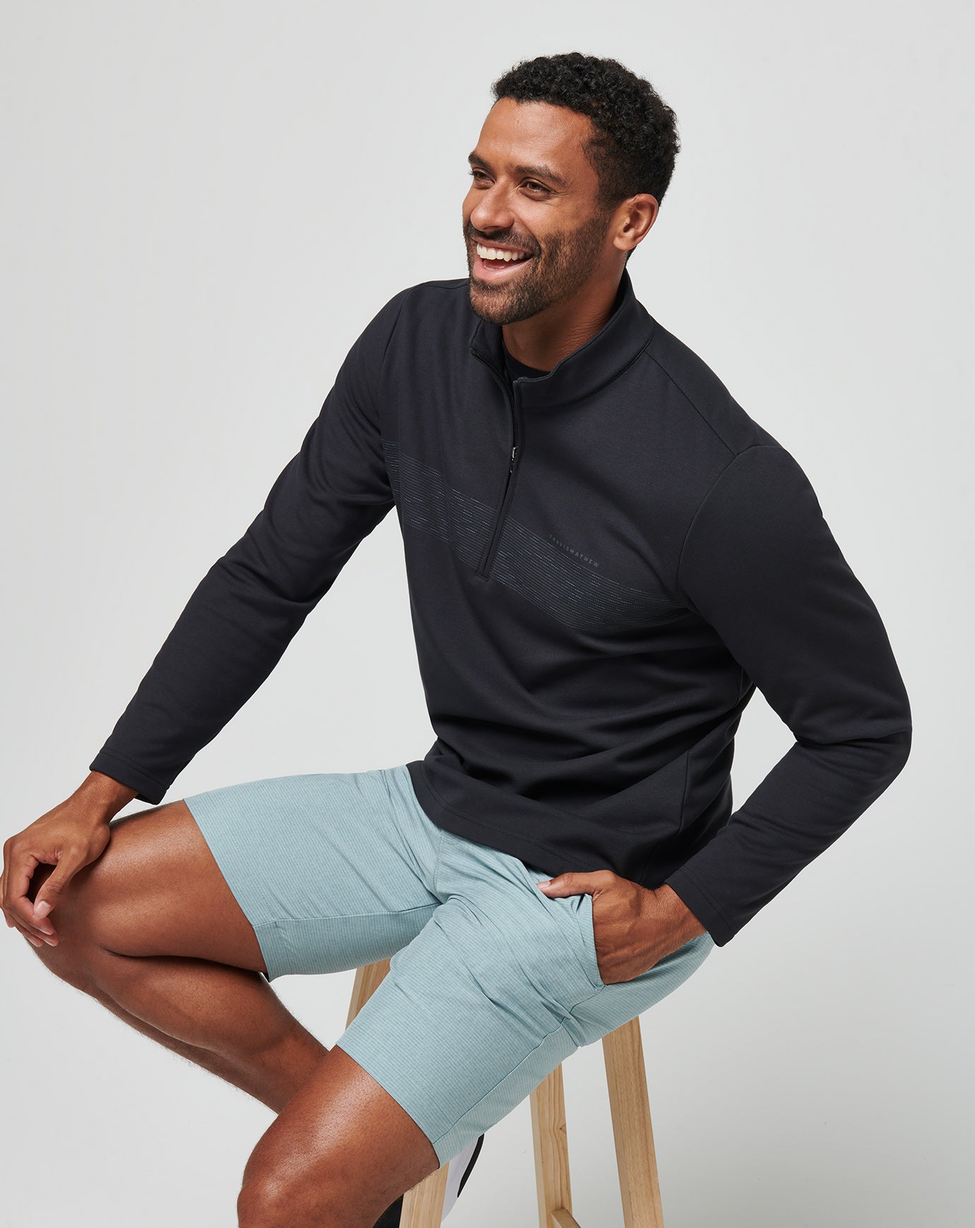 Upgraded Fleece Chest Stripe Quarter Zip ∣ TravisMathew