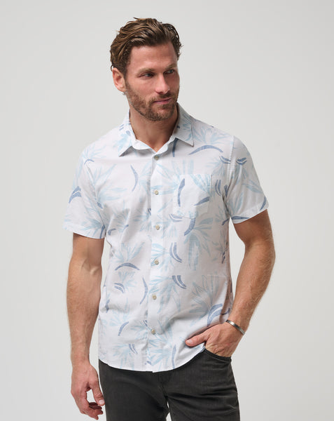travis mathew dress shirt TravisMathew Men's The Heater Button-Up Shirt in Dark Olive, Size Medium