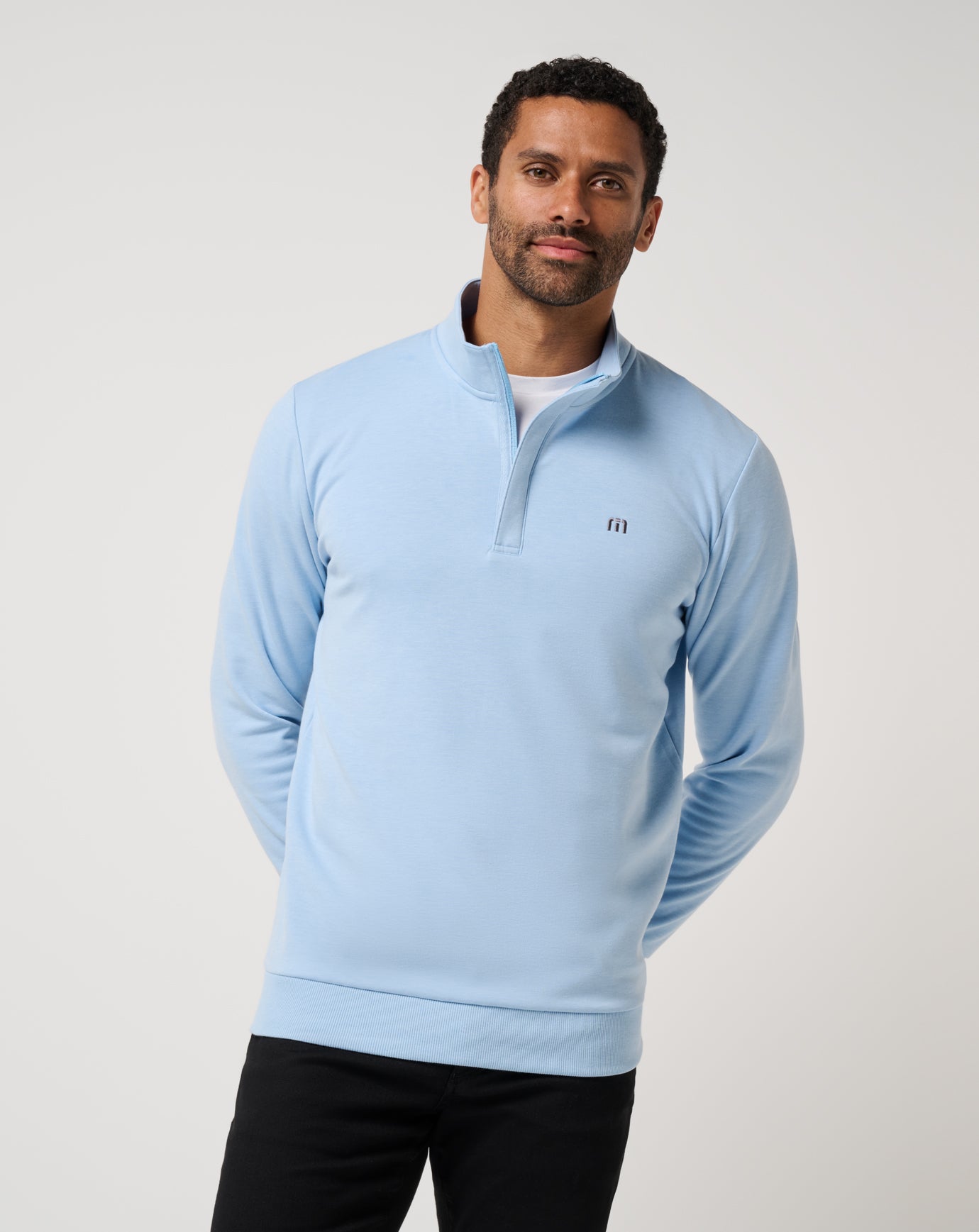 (取寄) トラヴィスマシュー メンズ クラウド クルー TravisMathew men Cloud Crew Dusty Blue Cloud Quarter Zip 2.0 ∣ TravisMathew