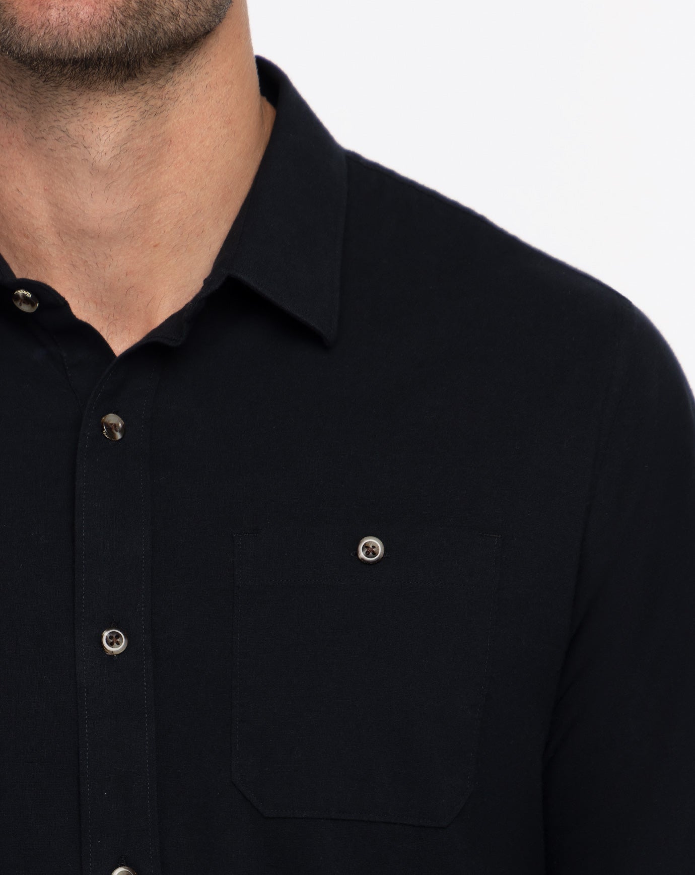 Cloud Flannel Button-Up