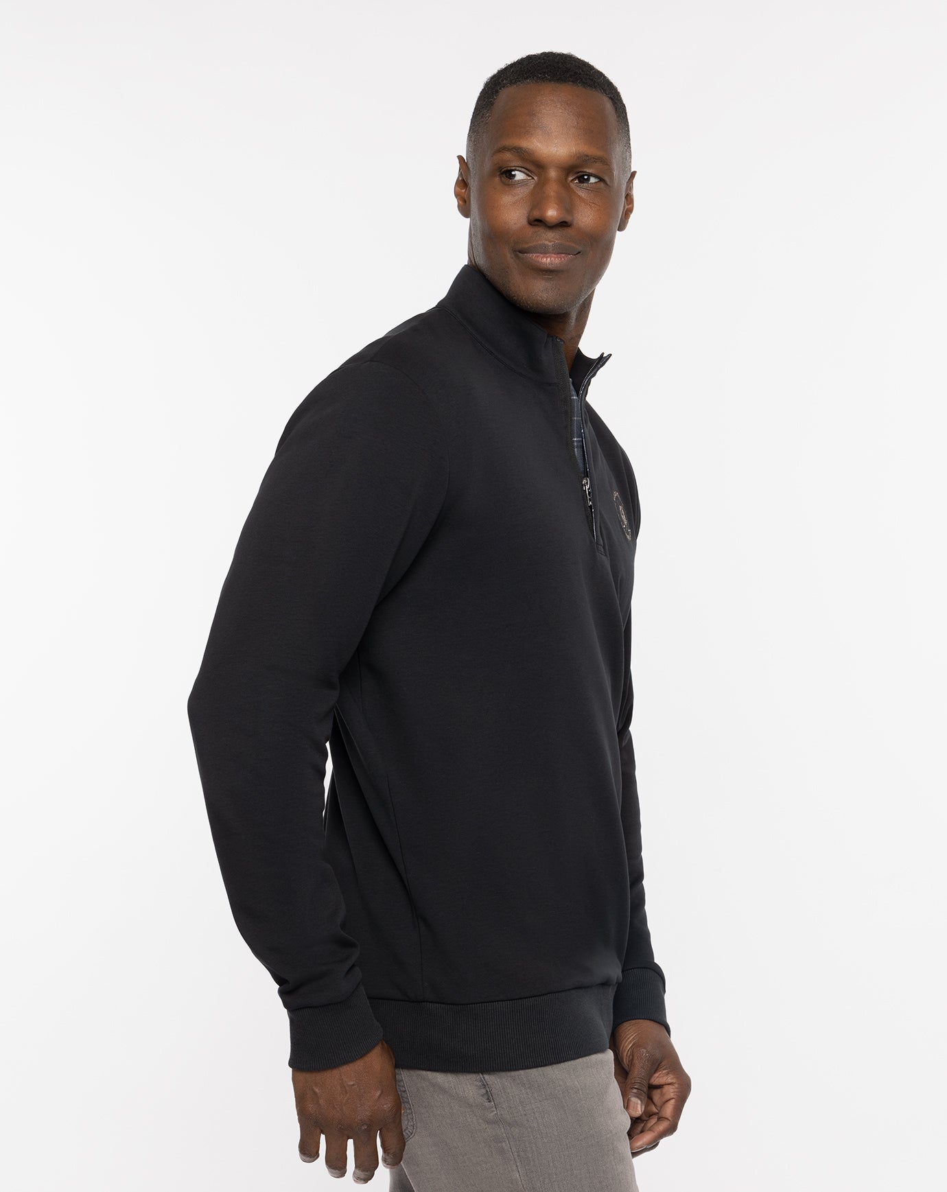 St Andrews Shadow Check Quarter Zip ∣ TravisMathew