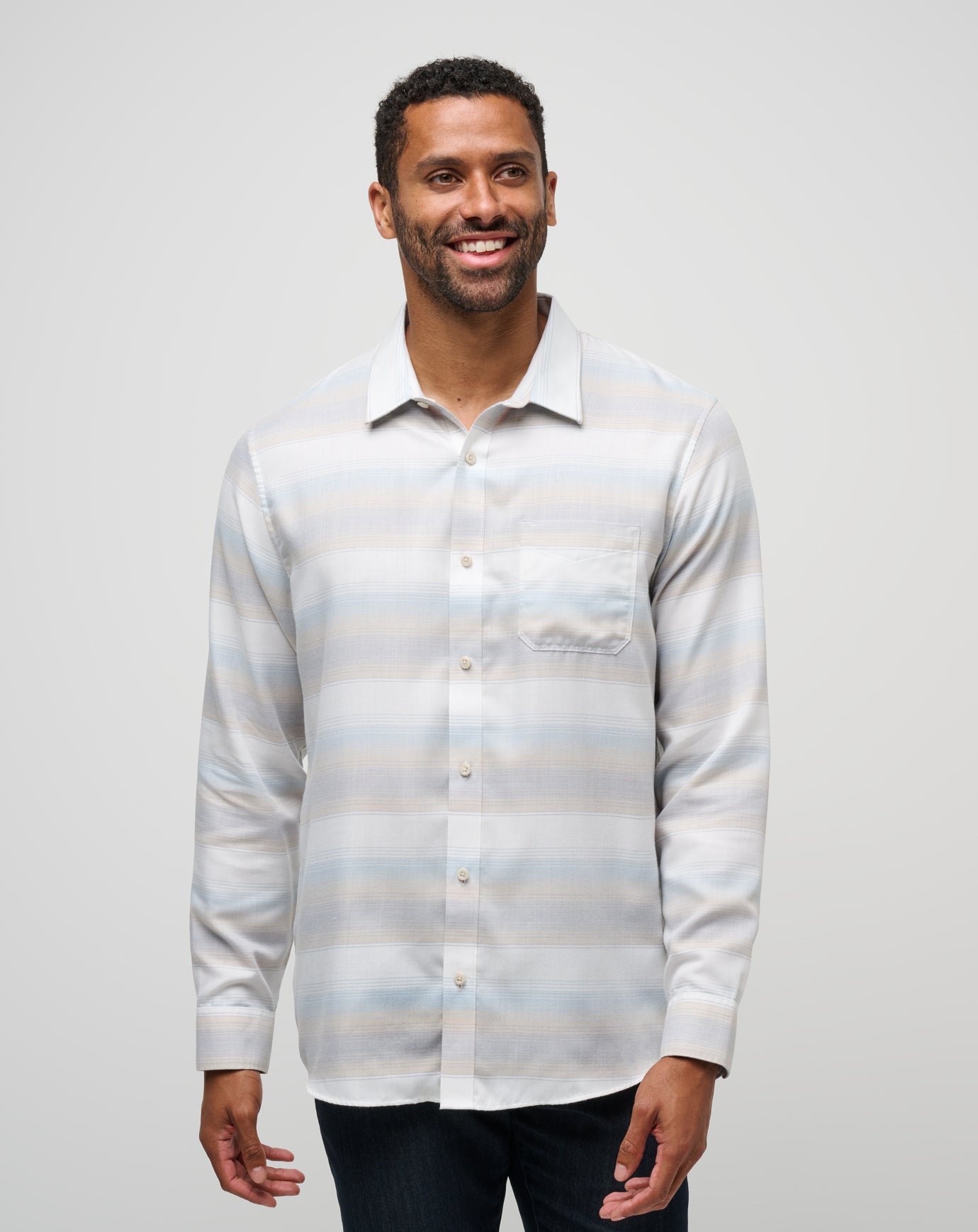 Cloud Flannel Stripe Button-Up image 1