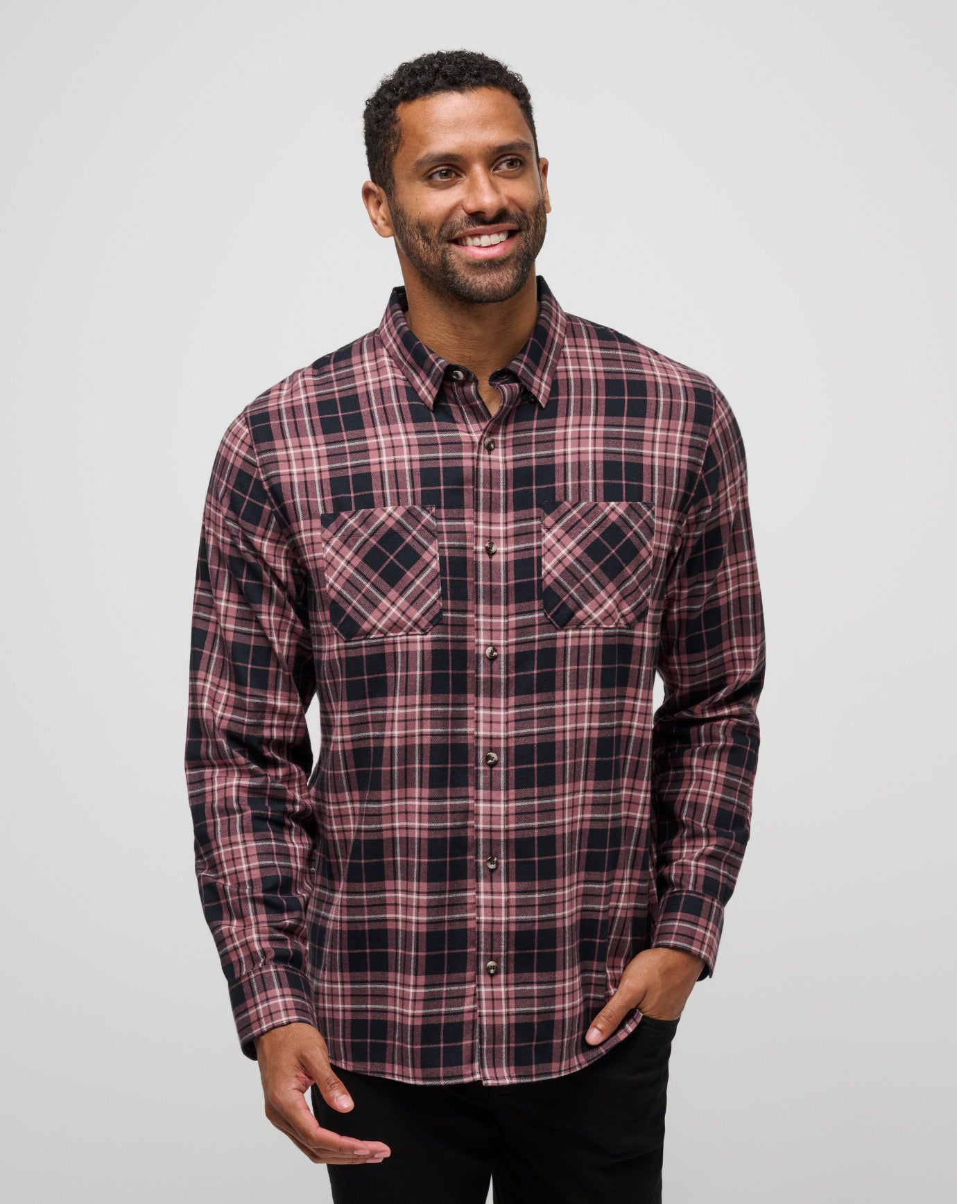 Cloud Flannel Plaid Button-Up image 1