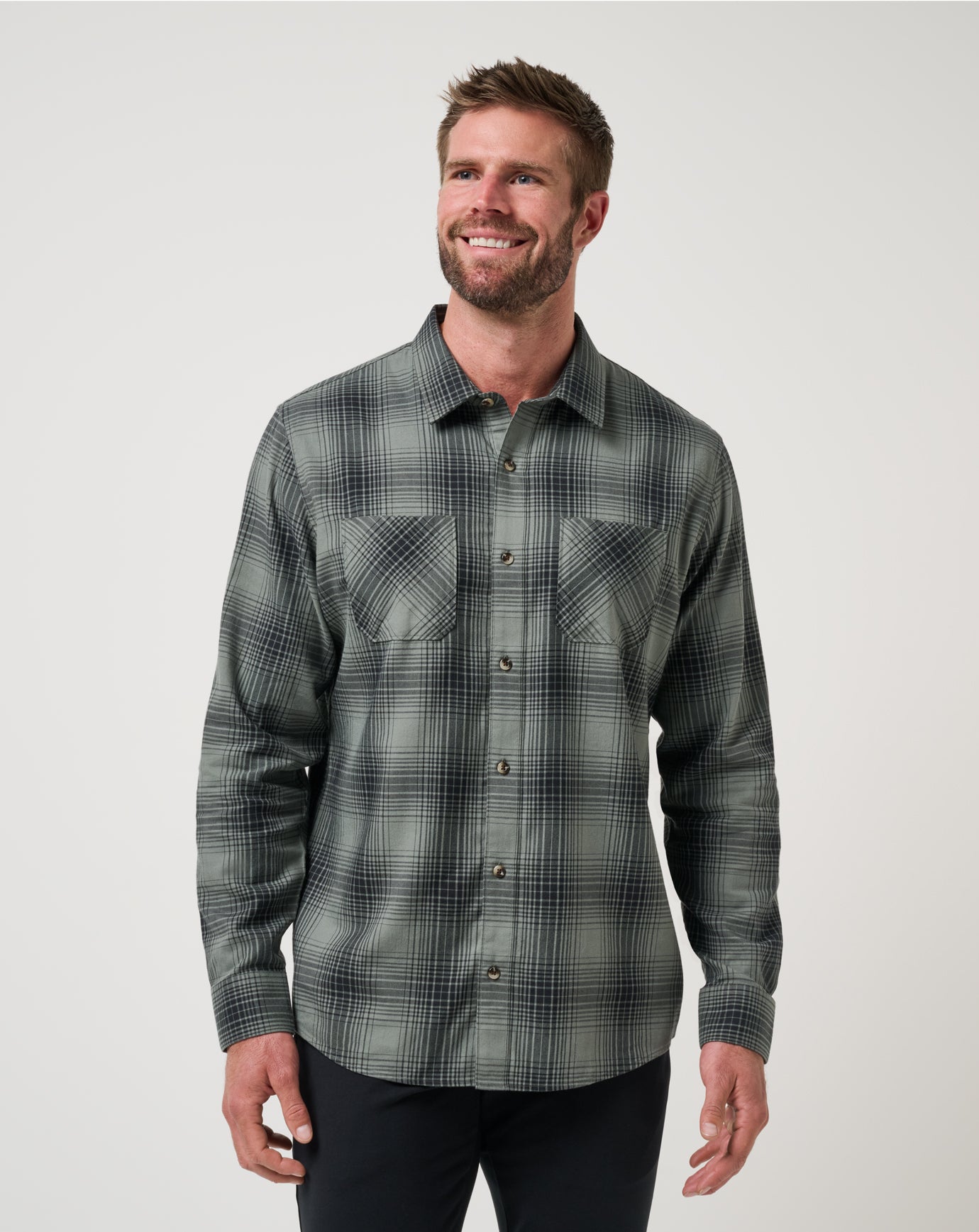 Cloud Flannel Plaid Button-Up ∣ TravisMathew