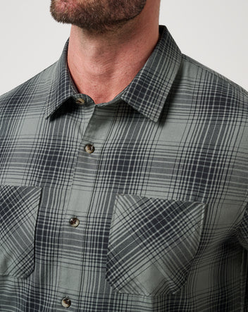 Cloud Flannel Plaid Button-Up image 4