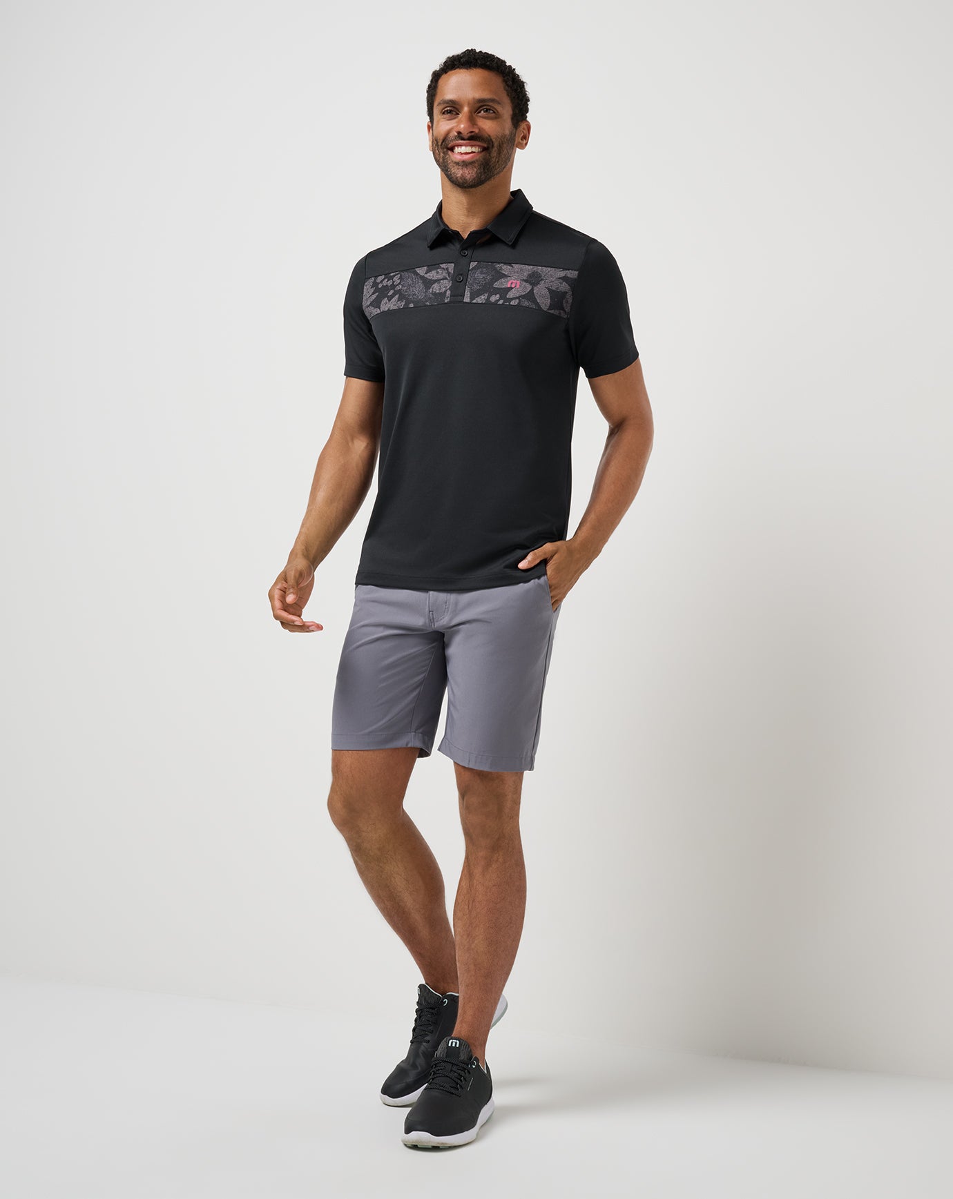 DUBPUSH TNRCN AIRMESH NIGHTGRID™ POLO Vented Tech Polo - Black