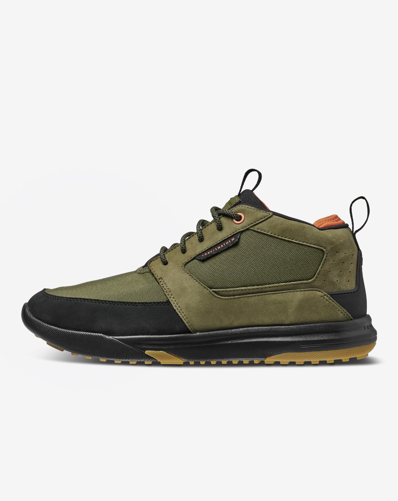 TravisMathew Men's The Daily Ranger Shoe in Black/Gum, Size 8.5