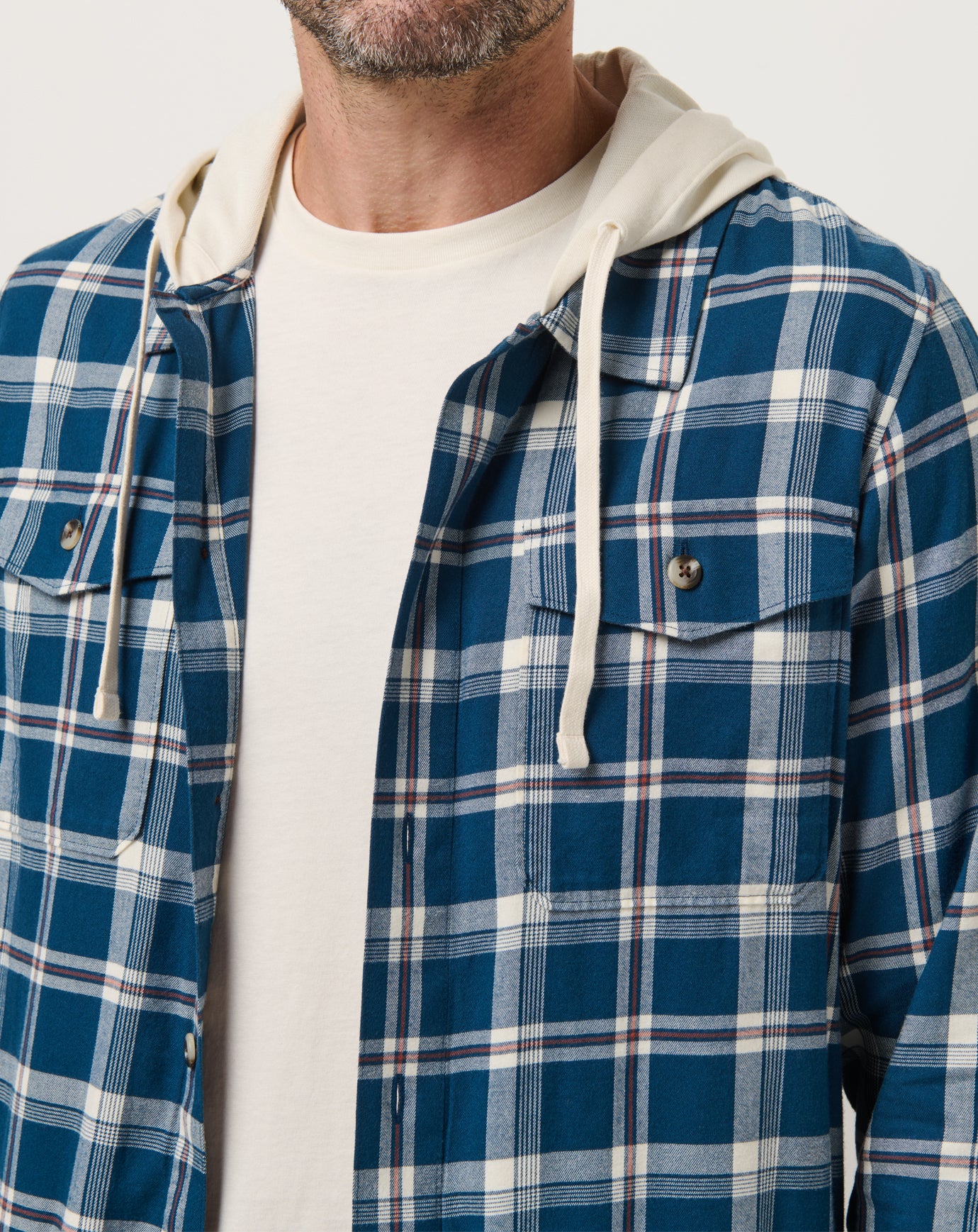 Cloud Flannel Hooded Button-Up image 5