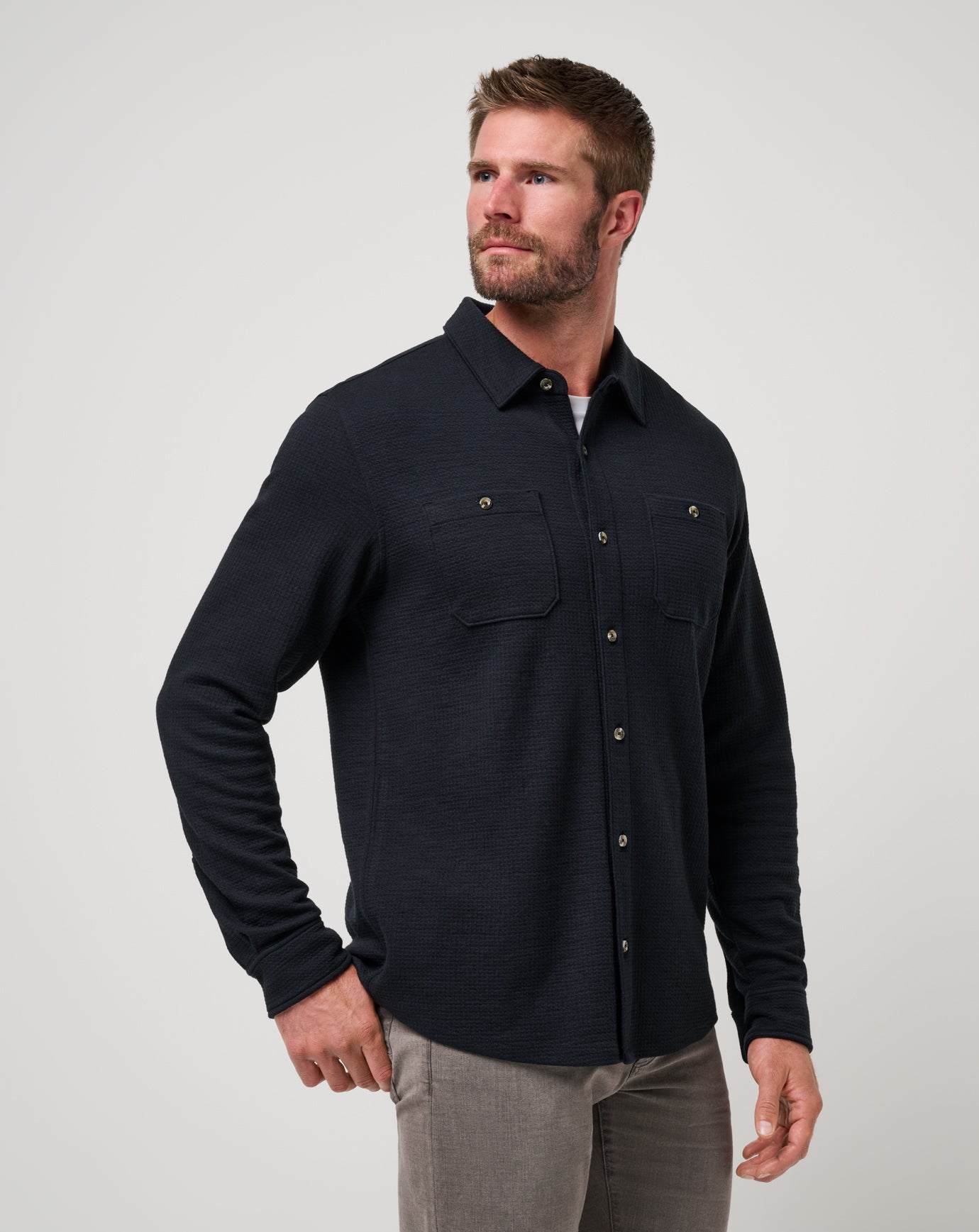Cloud Waffle Button-Up