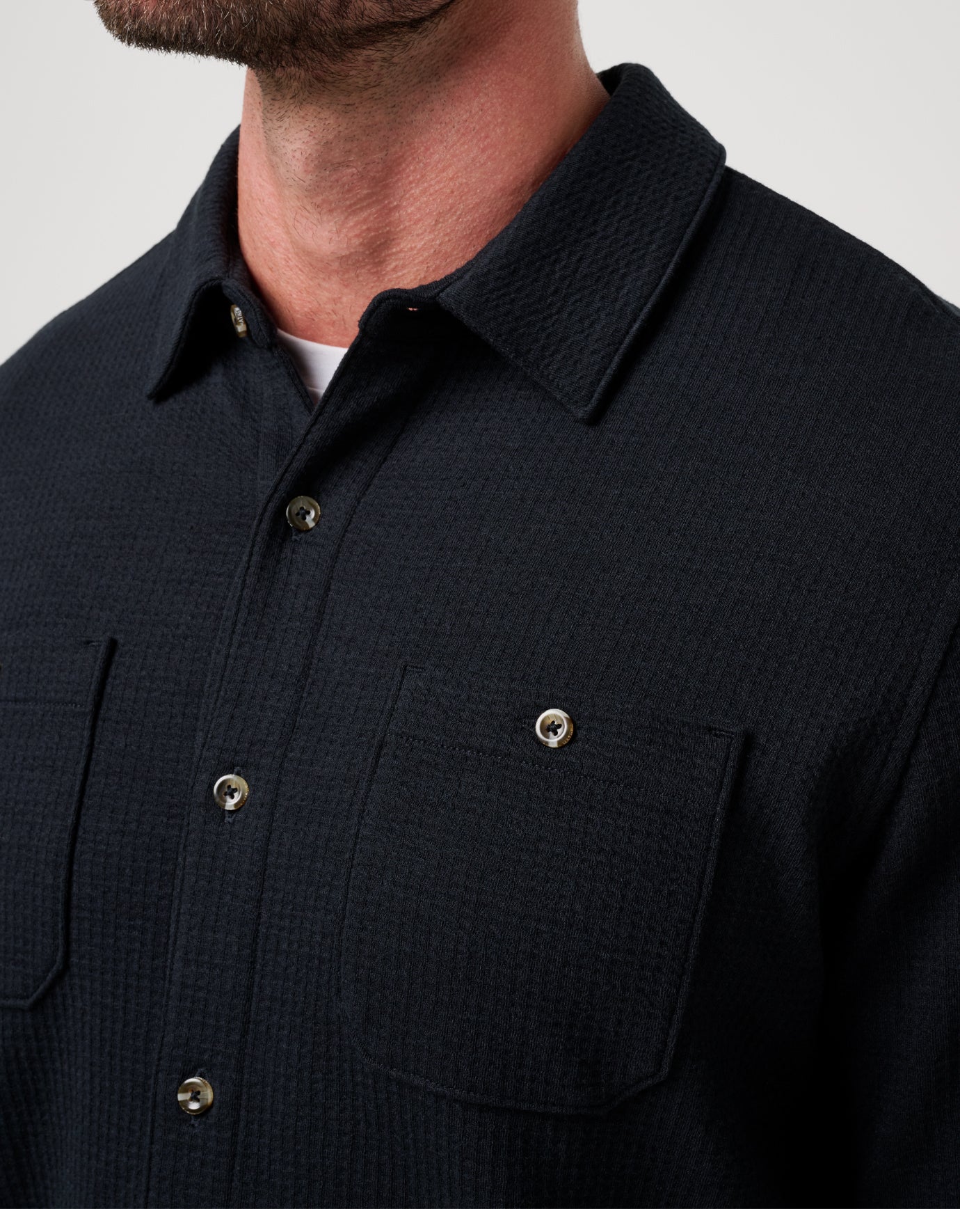 Cloud Waffle Button-Up