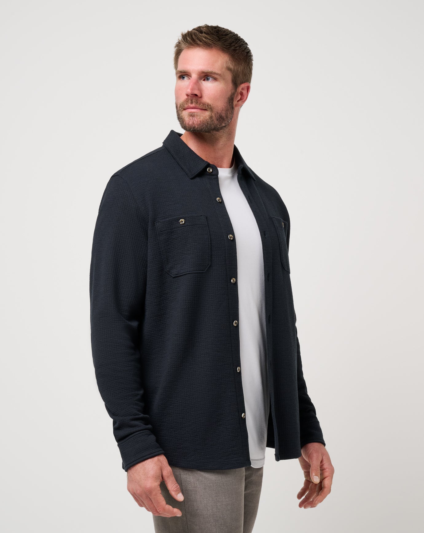 Cloud Waffle Button-Up