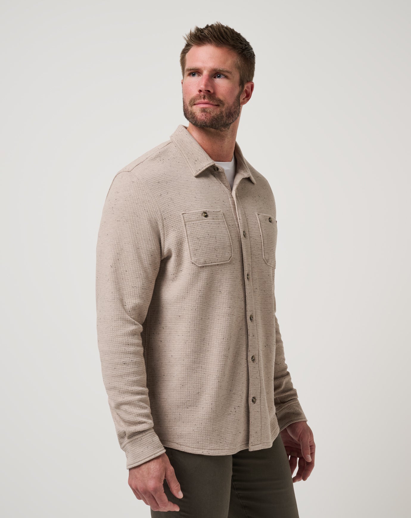 Cloud Waffle Button-Up