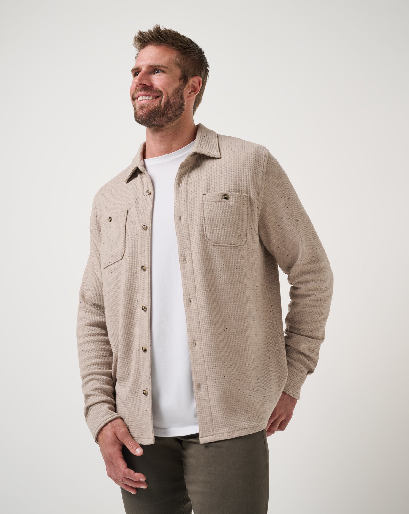 Cloud Waffle Button-Up