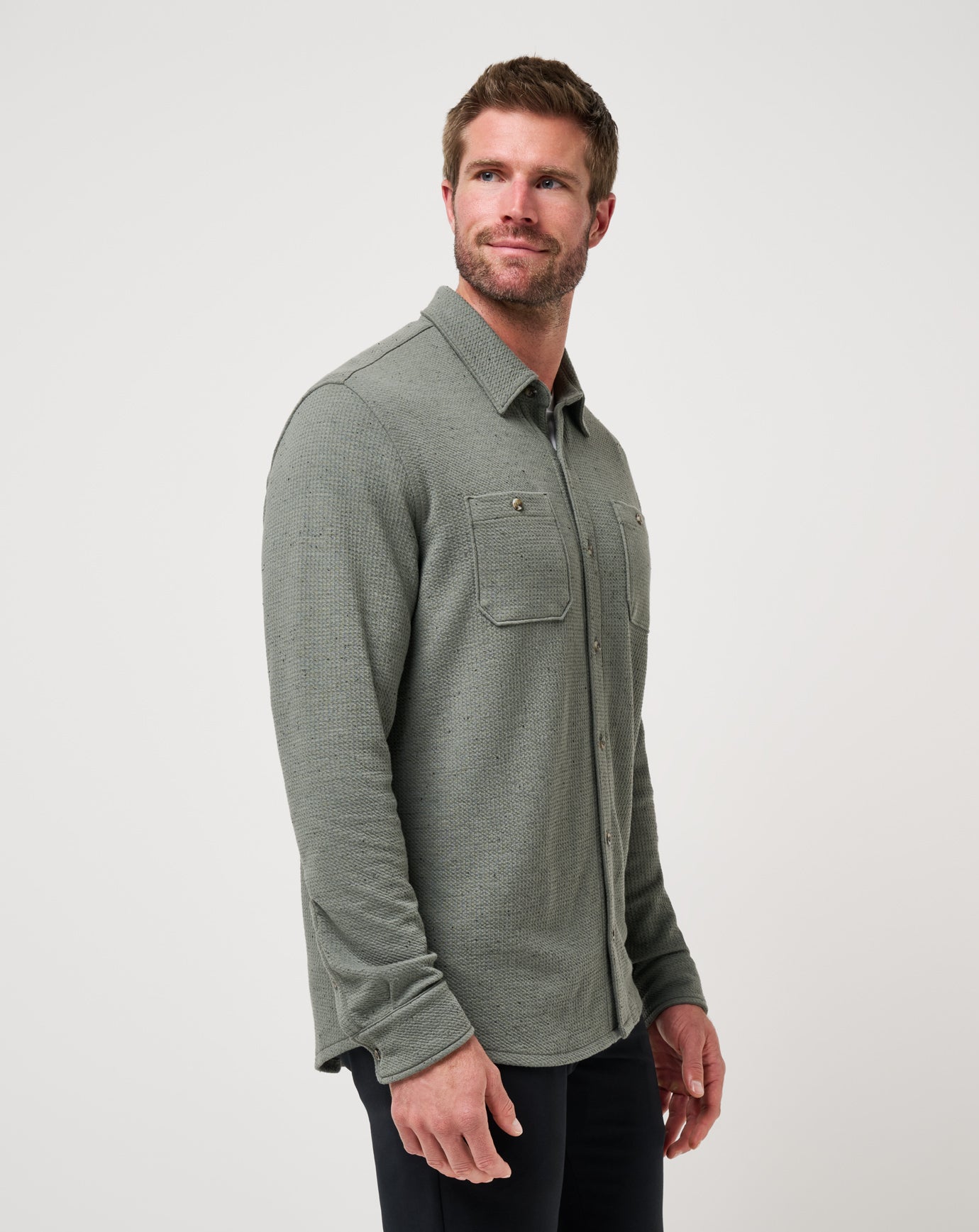 Cloud Waffle Button-Up