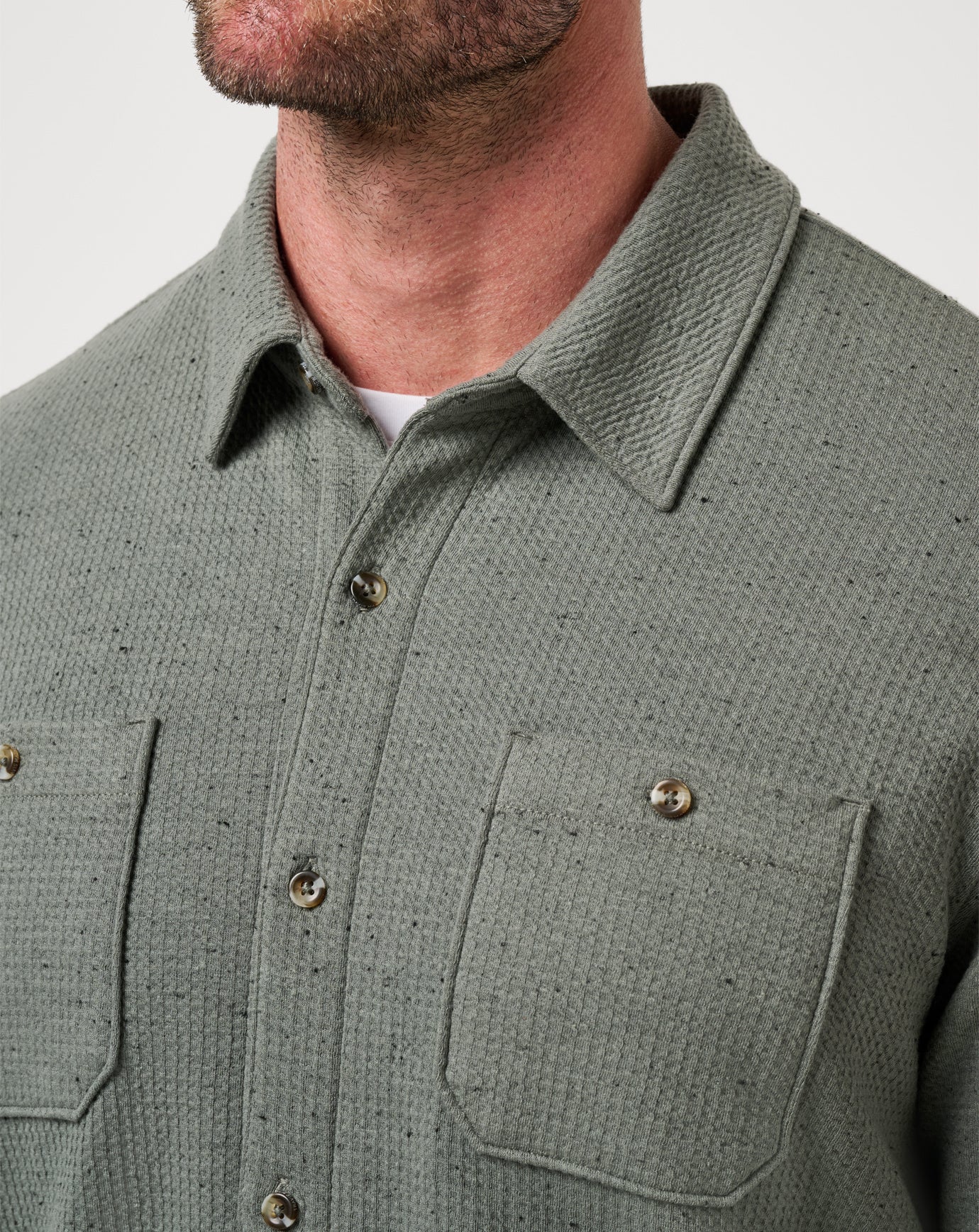 Cloud Waffle Button-Up