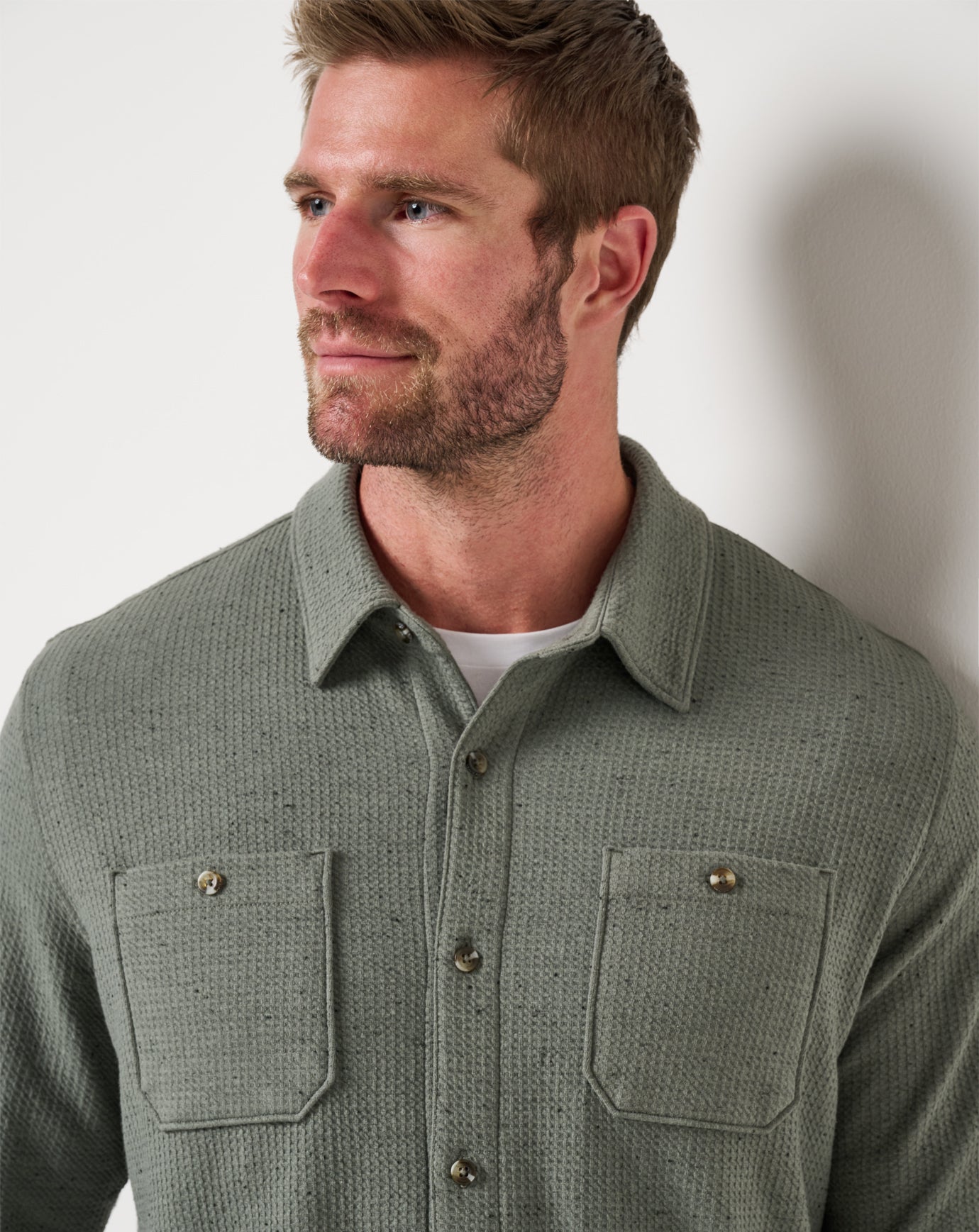 Cloud Waffle Button-Up