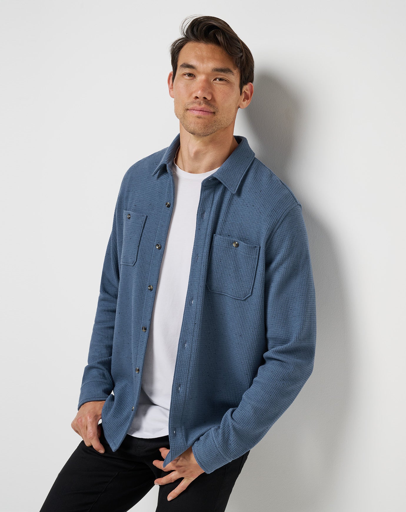 Cloud Waffle Button-Up