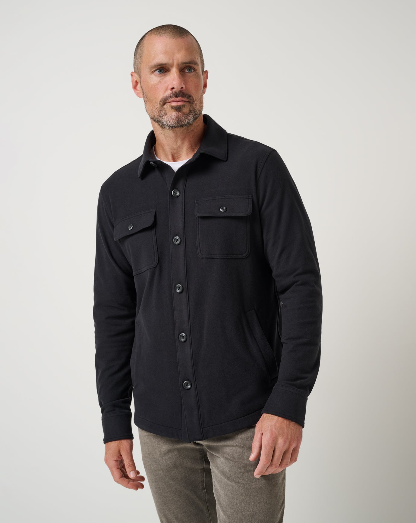 fleece over dress shirt Men's Fleece Button Up Shirt Navigator Plaid Button Down Fleece Shirt Medium Regular Grey Polyester Plaid Long Sleeve Legendary Whitetails