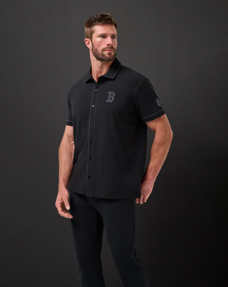 Boston Red Sox On The Field Button-Up