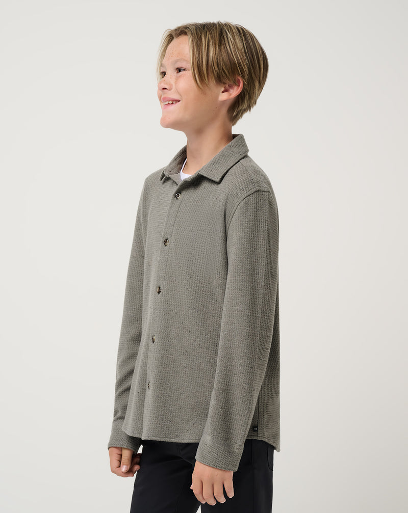 Cloud Waffle Youth Button-Up