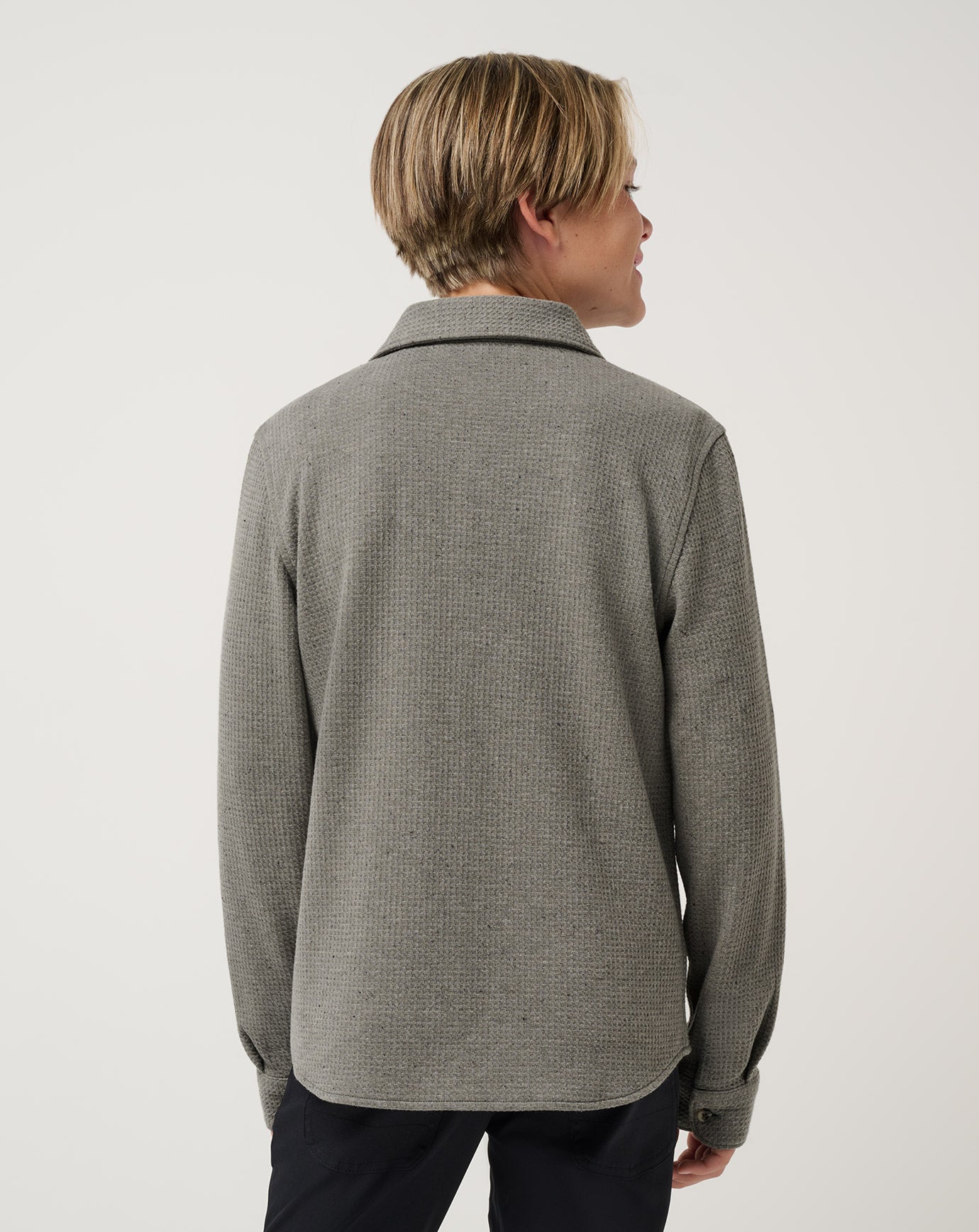 Cloud Waffle Youth Button-Up
