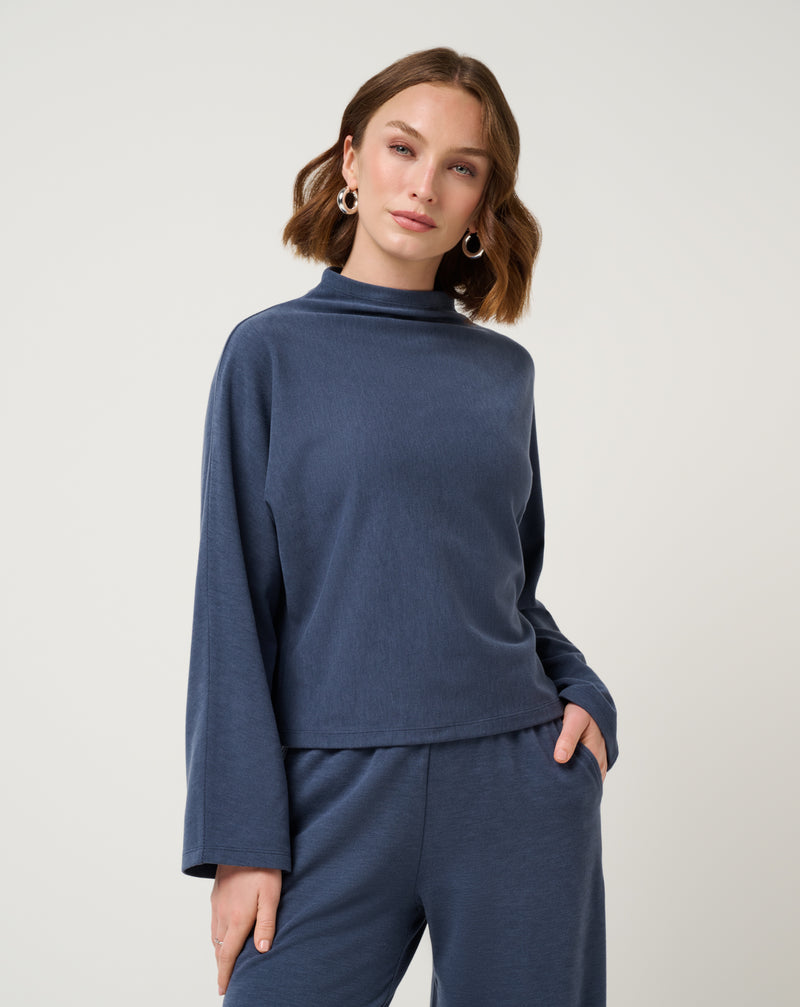 Quiet Morning Mock Neck Top