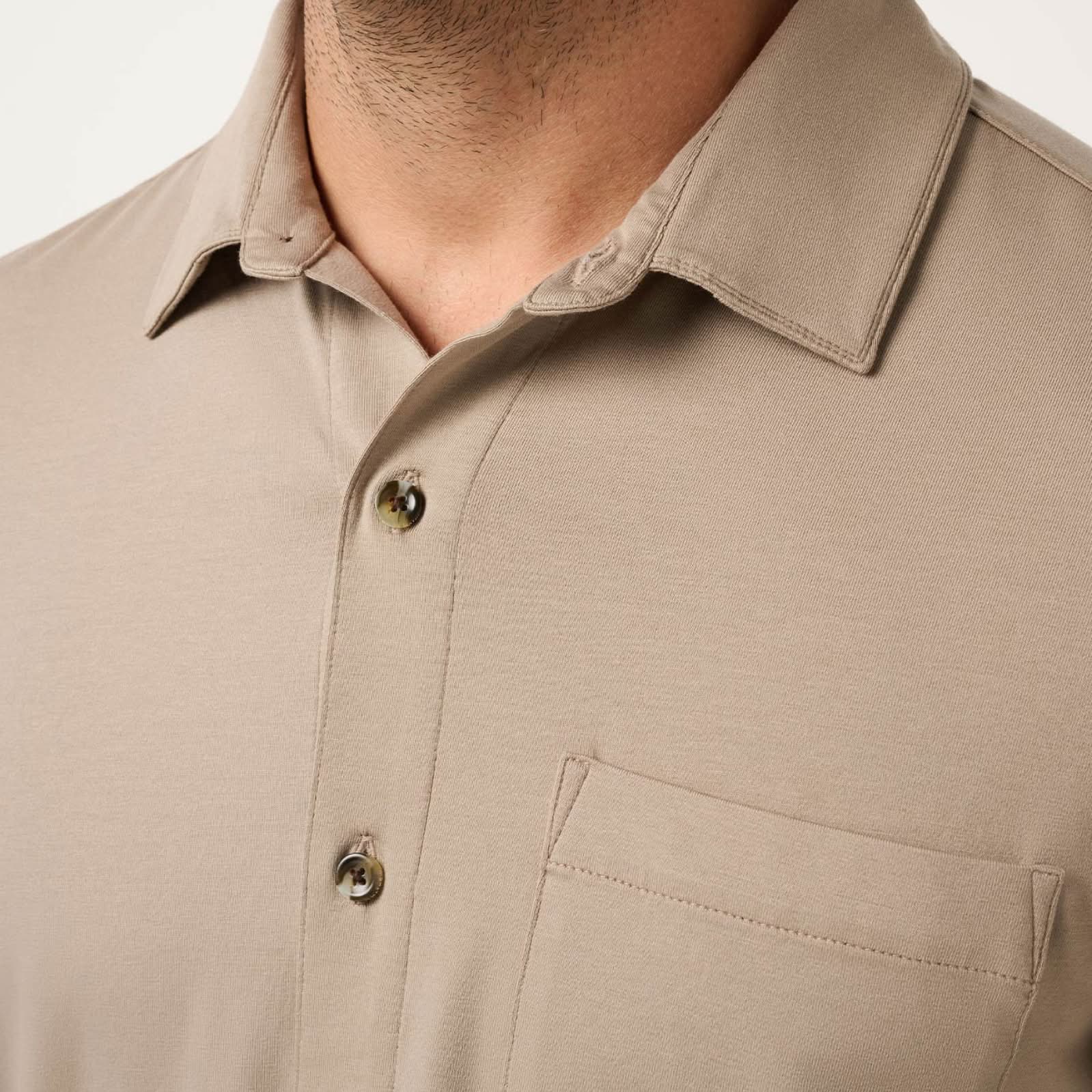 Front Chest Patch Pocket and Button-Closure Cuffs