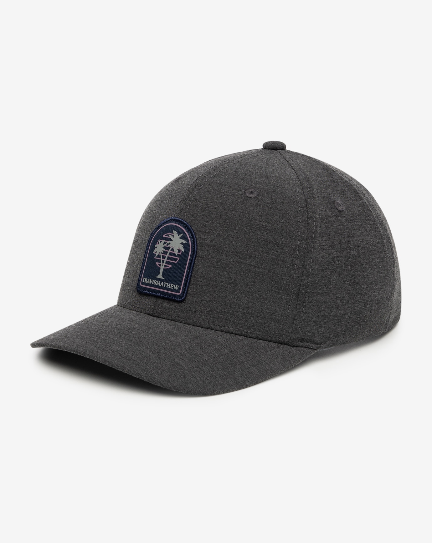 TravisMathew Men's Base Tan Snapback Golf Hat in Heather Grey