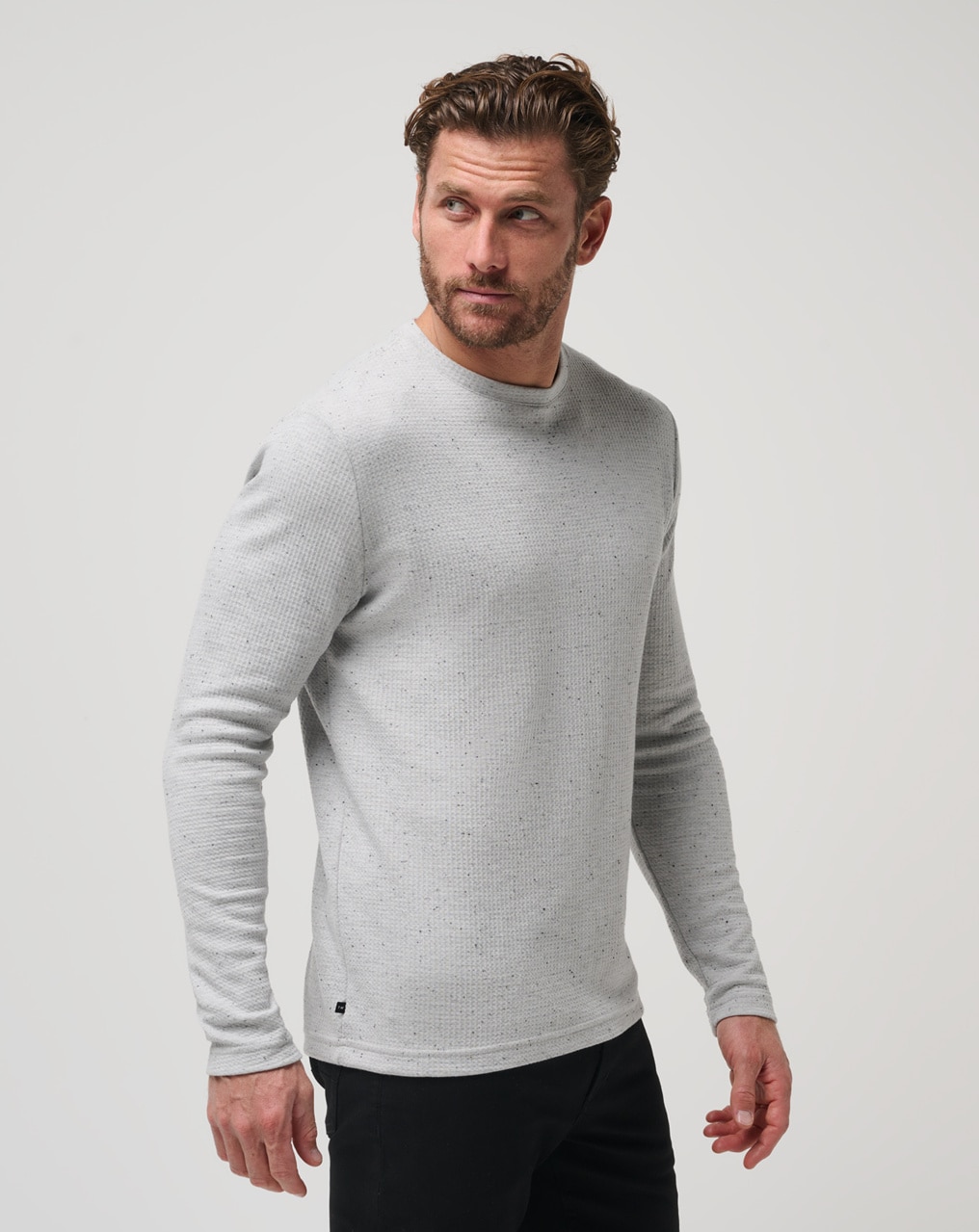 Waffle crew neck outlet jumper