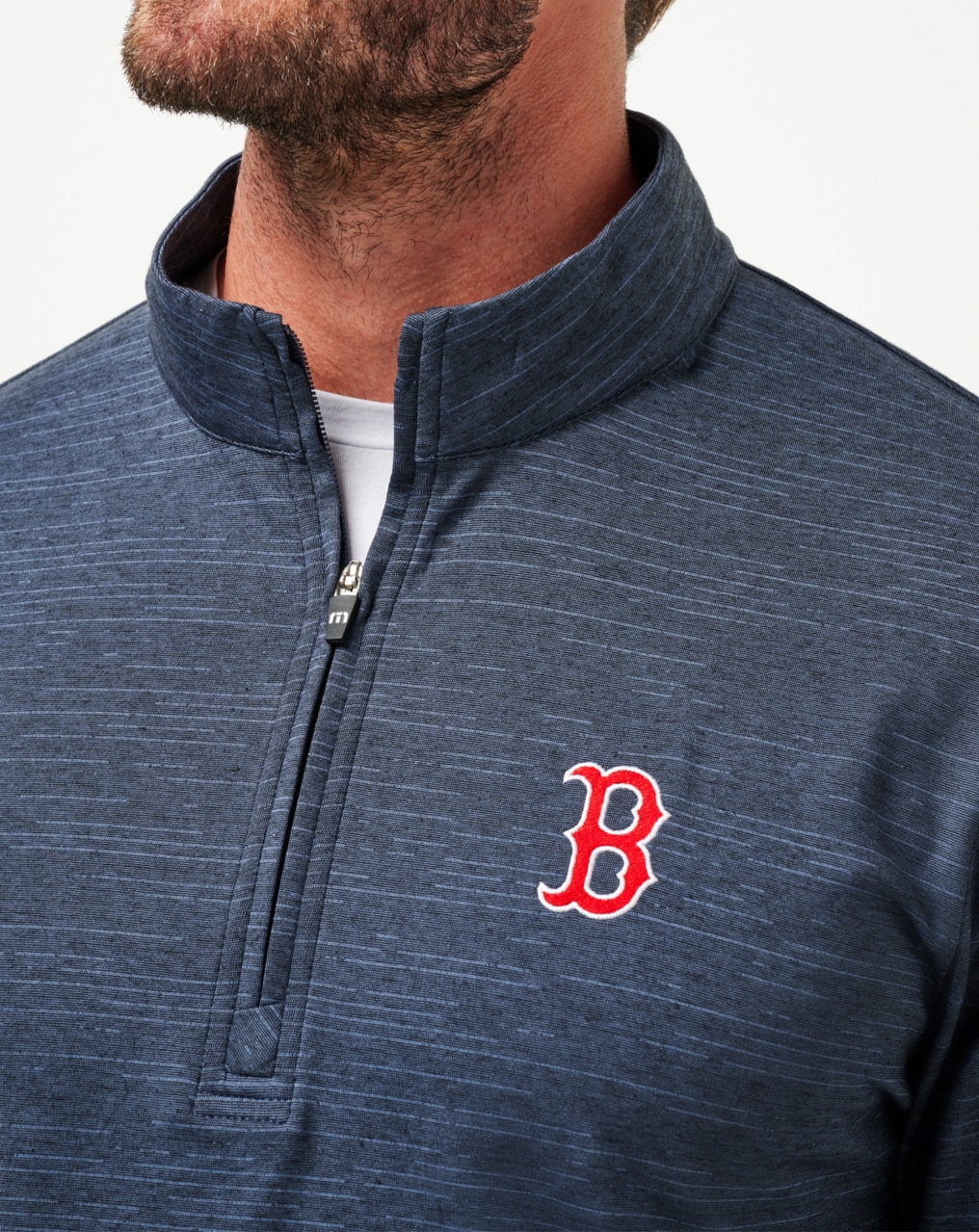 TravisMathew Boston Red Sox The Heater 1 4 Zip Men s Sweatshirt 3XL