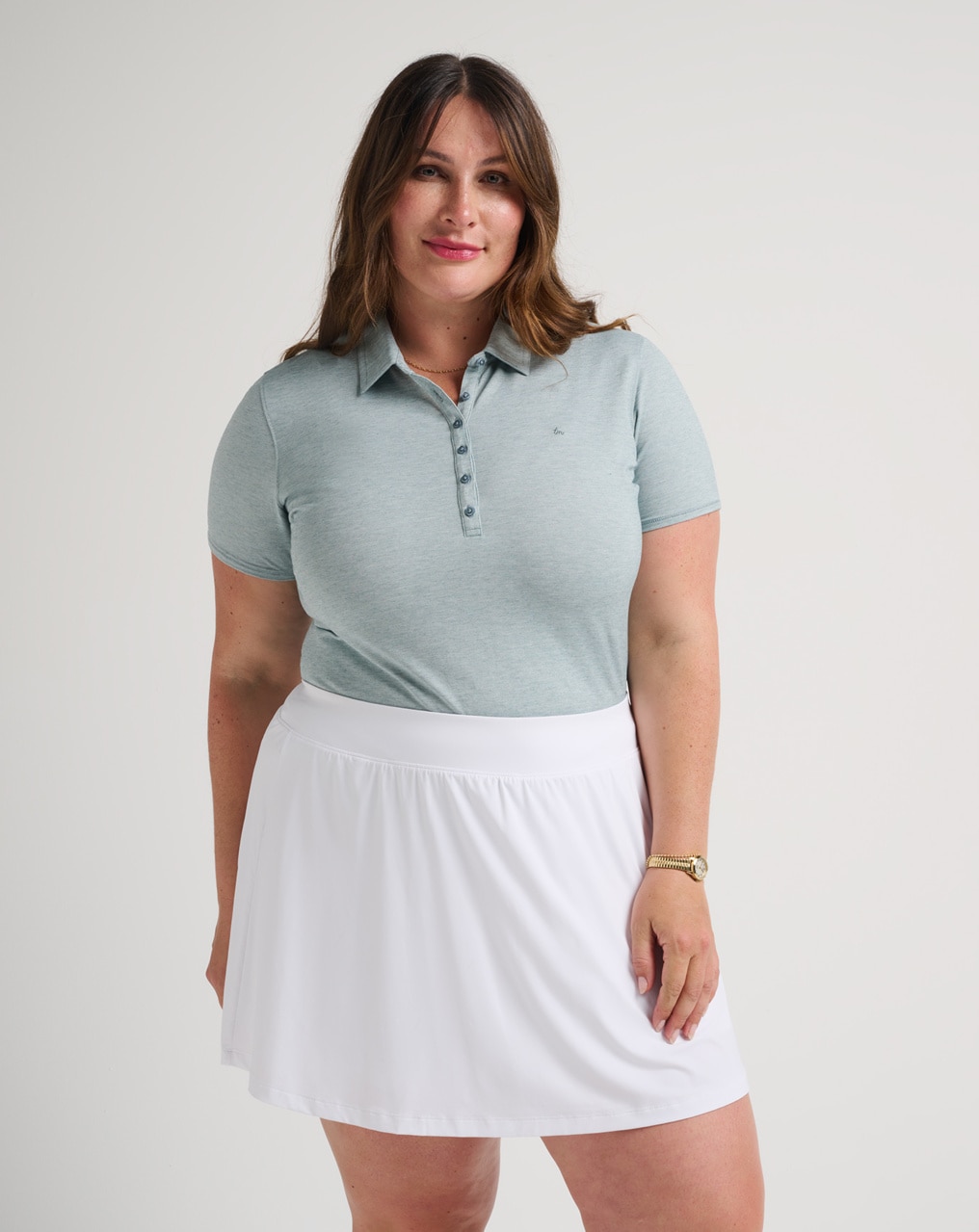 Plus size best sale white polo