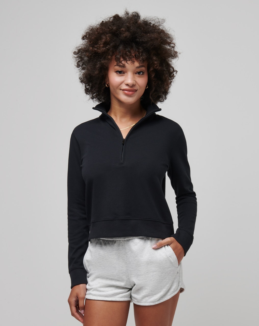 Women's black clearance half zip pullover