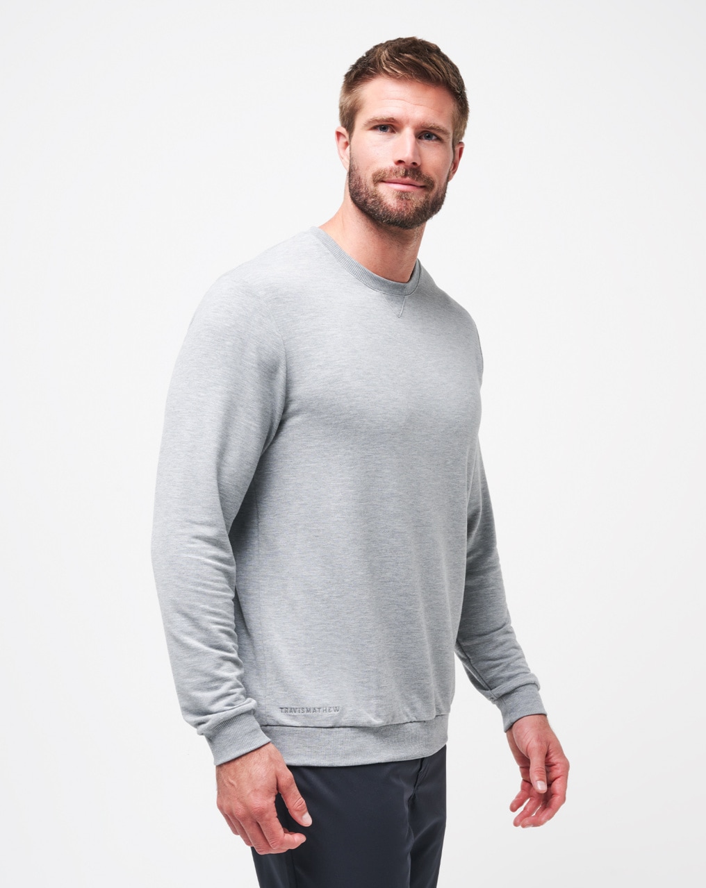 Grey crew neck sweatshirt mens hot sale