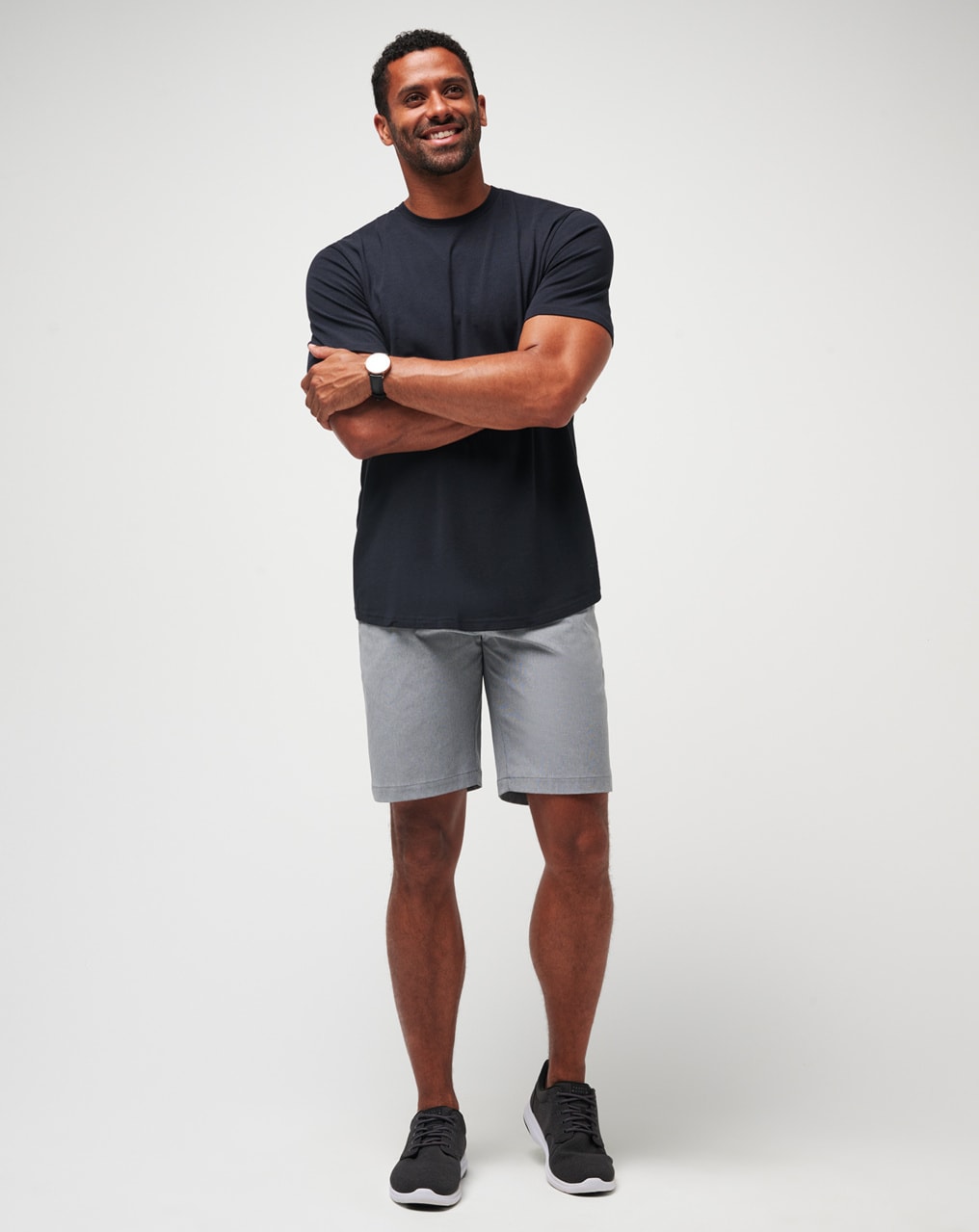 Grey t shirt black cheap shorts