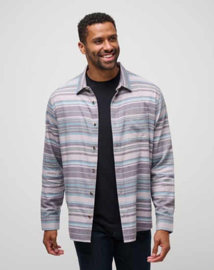 CLOUD FLANNEL STRIPE BUTTON-UP Image Thumbnail 1