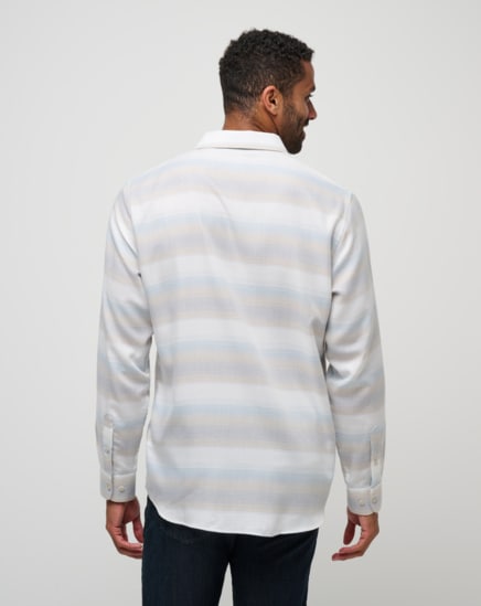 CLOUD FLANNEL STRIPE BUTTON-UP Image Thumbnail 3