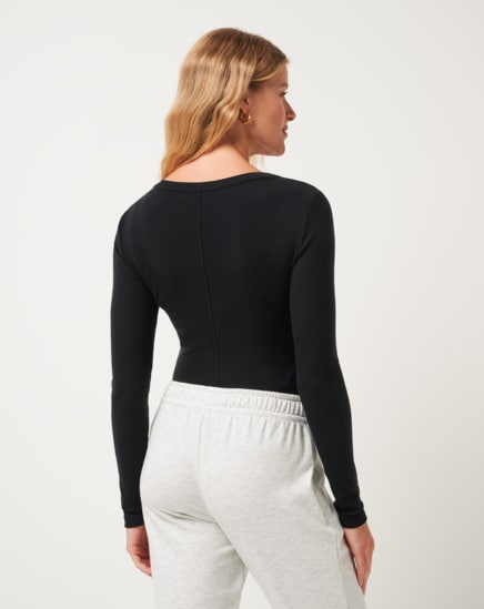 CLOUD RIB LONG SLEEVE TOP Image Thumbnail 1