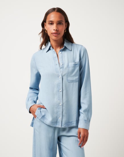 CHAMBRAY BUTTON DOWN LONG SLEEVE Image Thumbnail 1