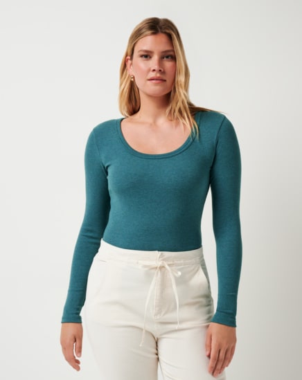 CLOUD RIB RETREAT LONG SLEEVE TOP Image Thumbnail 4