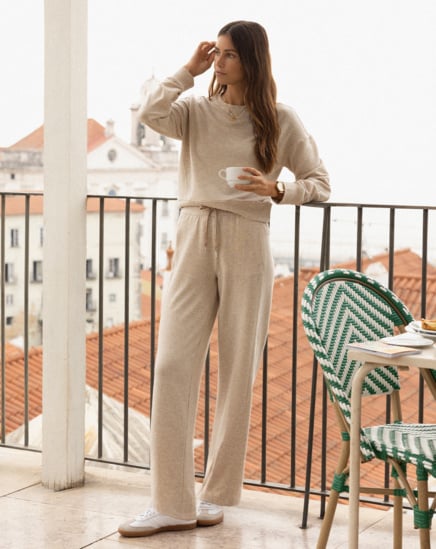 CLOUD TERRY WIDE LEG PANT Image Thumbnail 0